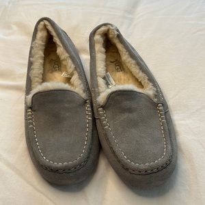 US 10 UGG Australia loafer driver house shoe slippers light blue leather suede